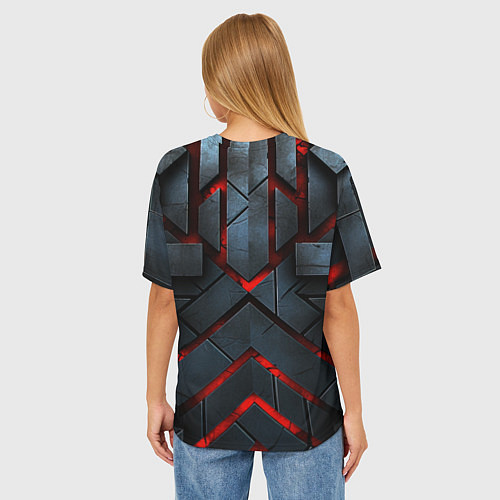 Женская футболка оверсайз Bones в стиле дьявола с пластинкой / 3D-принт – фото 4