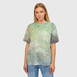 Футболка оверсайз женская Абстракция - sad green, цвет: 3D-принт — фото 2