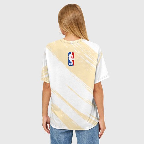 Женская футболка оверсайз Голден Стэйт Уорриорз - пастельные тона / 3D-принт – фото 4