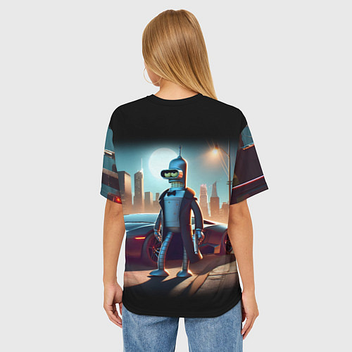 Женская футболка оверсайз Бендер с пистолетом - Нью-Йоркская мафия / 3D-принт – фото 4
