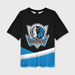 Футболка оверсайз женская Даллас Маверикс - линии, цвет: 3D-принт