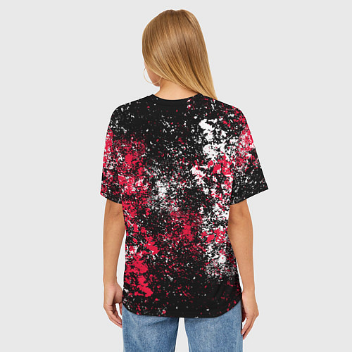 Женская футболка оверсайз Хьюстон Рокетс - цветовой хаос / 3D-принт – фото 4