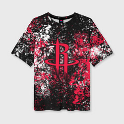 Женская футболка оверсайз Хьюстон Рокетс - цветовой хаос