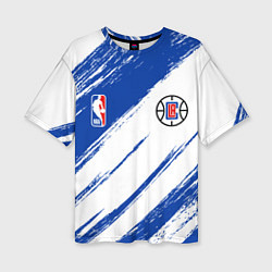 Женская футболка оверсайз Клипперс - синяя краска