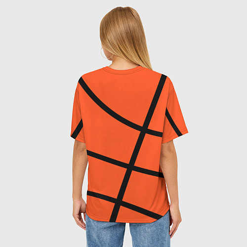 Женская футболка оверсайз Майами Хит - баскетболная разметка / 3D-принт – фото 4