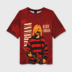 Футболка оверсайз женская Нирвана, гранж из 90-х, цвет: 3D-принт
