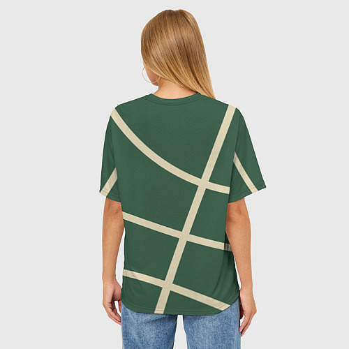 Женская футболка оверсайз Милуоки Бакс - баскетбольные линии / 3D-принт – фото 4