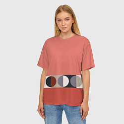 Футболка оверсайз женская Луна Малевича розовый томат, цвет: 3D-принт — фото 2