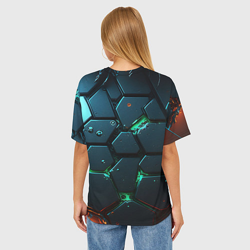 Женская футболка оверсайз Lana Del Rey в стиле киберпанка / 3D-принт – фото 4