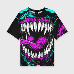 Женская футболка оверсайз Клыки венома