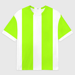 Футболка оверсайз женская Color light green white stripes, цвет: 3D-принт