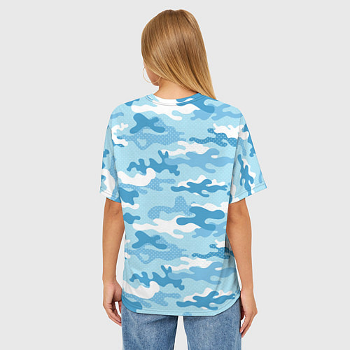 Женская футболка оверсайз Волк с красными глазами ВМФ / 3D-принт – фото 4