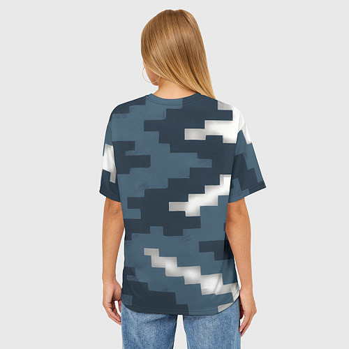 Женская футболка оверсайз Пиксельная текстура камуфляж / 3D-принт – фото 4