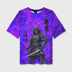 Футболка оверсайз женская Призрак самурай - неоновые краски, цвет: 3D-принт