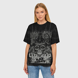 Футболка оверсайз женская Black Sabbath death skull, цвет: 3D-принт — фото 2