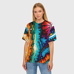 Футболка оверсайз женская Разноцветный узор, цвет: 3D-принт — фото 2