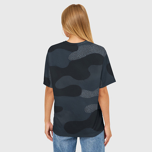 Женская футболка оверсайз Текстурный камуфляж на ткани / 3D-принт – фото 4