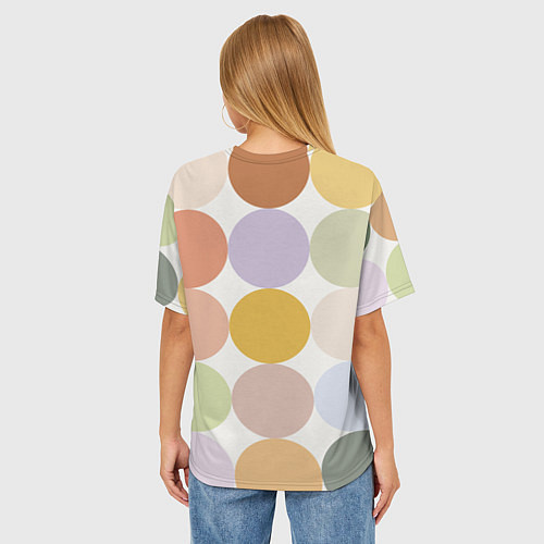Женская футболка оверсайз Цветочный горошек / 3D-принт – фото 4