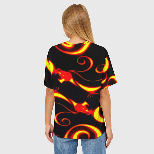 Женская футболка оверсайз Doom dragon steel fire / 3D-принт – фото 4