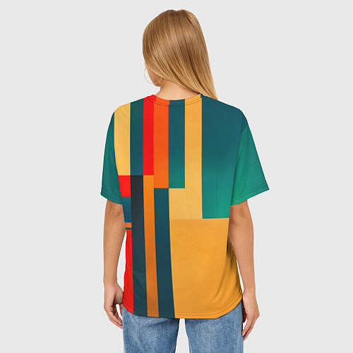 Женская футболка оверсайз Спорткар ретрофутуризм поп-арт 1970-е / 3D-принт – фото 4