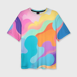 Футболка оверсайз женская Разноцветные красивые облака, цвет: 3D-принт