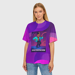 Футболка оверсайз женская XXXTentacion танцует в стиле 80х, цвет: 3D-принт — фото 2