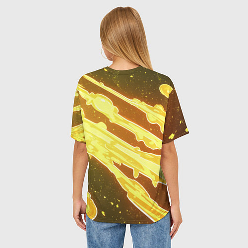 Женская футболка оверсайз XXXTentacion в пиджаке с битой / 3D-принт – фото 4