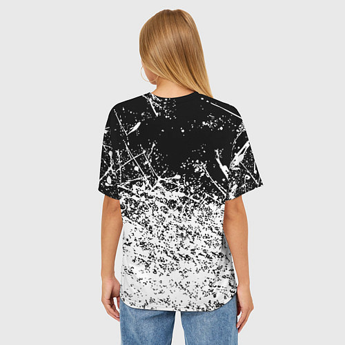 Женская футболка оверсайз Doom краски всплеск кисти / 3D-принт – фото 4