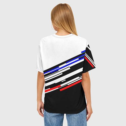 Женская футболка оверсайз Doom line color / 3D-принт – фото 4