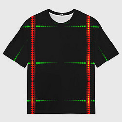 Футболка оверсайз женская Color black green orange stripes, цвет: 3D-принт