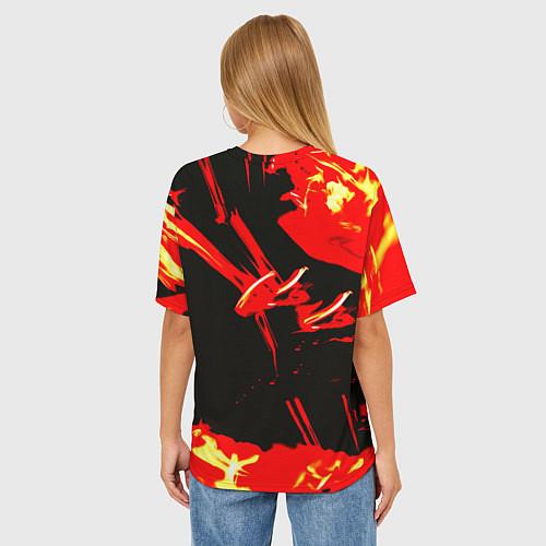 Женская футболка оверсайз Doom огненный / 3D-принт – фото 4