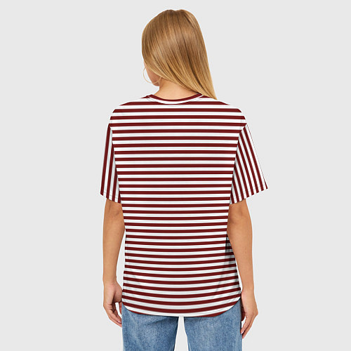 Женская футболка оверсайз Тельняшка спецназовца / 3D-принт – фото 4