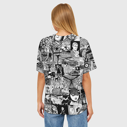 Женская футболка оверсайз Horror World of Junji Ito / 3D-принт – фото 4