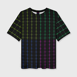 Футболка оверсайз женская Color black multicolored stripes, цвет: 3D-принт