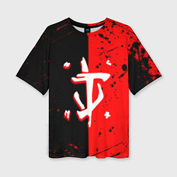 Футболка оверсайз женская Doom текстура краски, цвет: 3D-принт