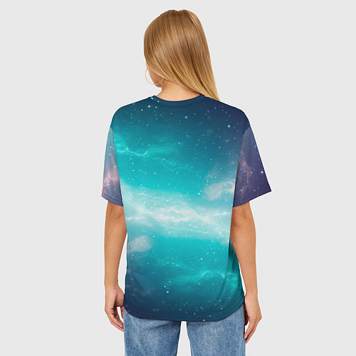 Женская футболка оверсайз Галактическое сияние небес / 3D-принт – фото 4