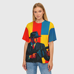 Футболка оверсайз женская Гангстер поп-арт, цвет: 3D-принт — фото 2