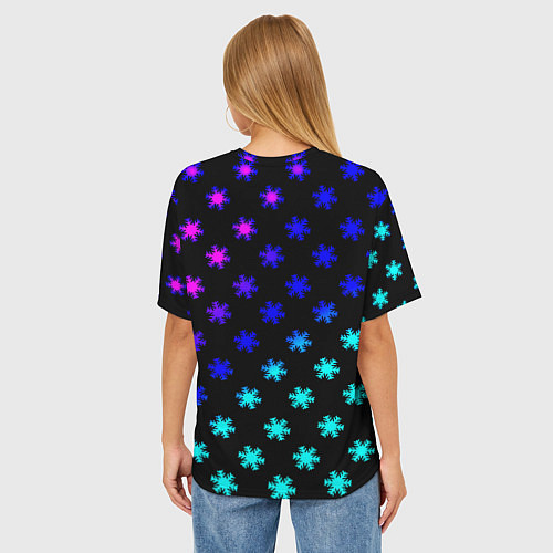 Женская футболка оверсайз Doom winter neon / 3D-принт – фото 4