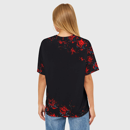 Женская футболка оверсайз Doom cyberpunk / 3D-принт – фото 4