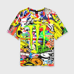 Женская футболка оверсайз Monster energy бренды