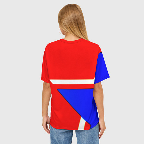 Женская футболка оверсайз Doom star geometry / 3D-принт – фото 4