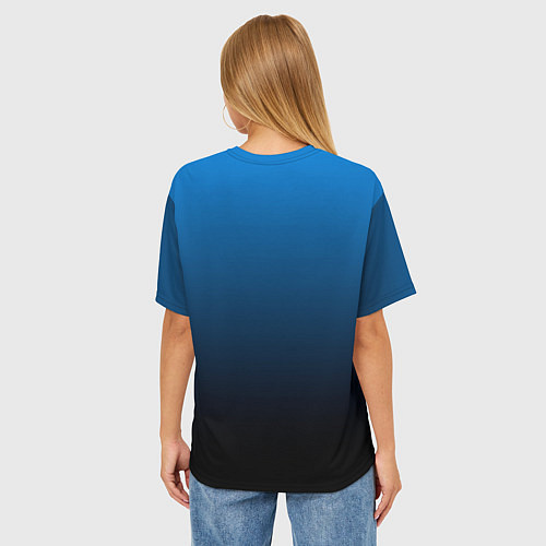 Женская футболка оверсайз Blue gradient / 3D-принт – фото 4