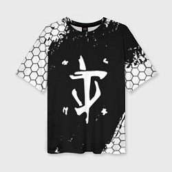 Футболка оверсайз женская Doom соты краски, цвет: 3D-принт