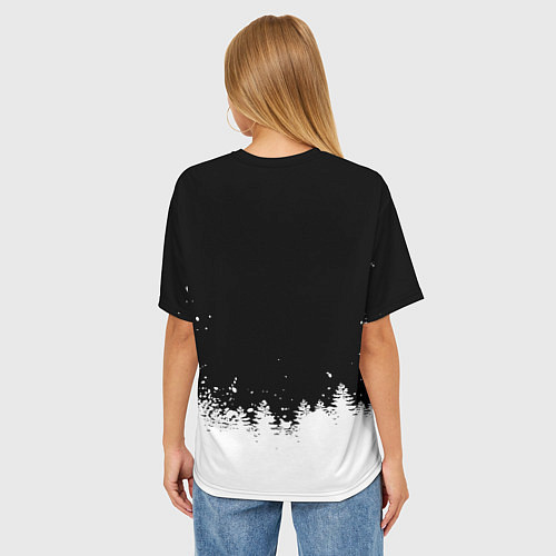 Женская футболка оверсайз Doom winter wild / 3D-принт – фото 4