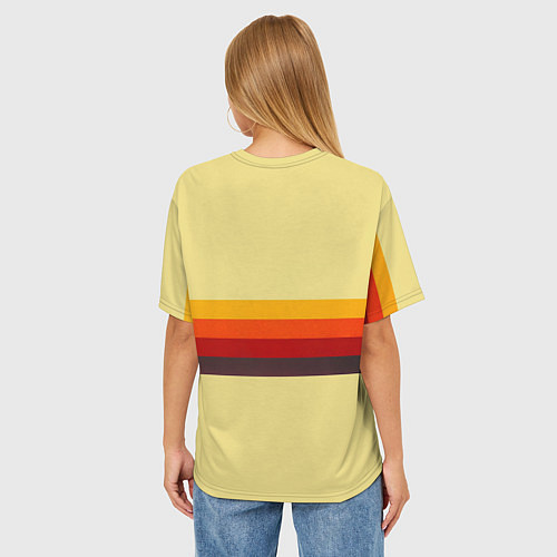 Женская футболка оверсайз Ретро автобус РАФ-977 поп-арт / 3D-принт – фото 4