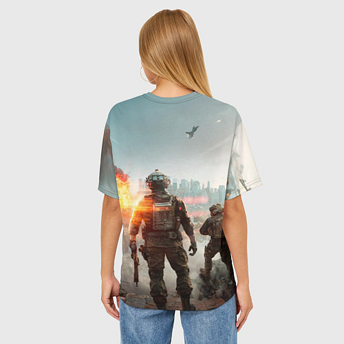 Женская футболка оверсайз Солдаты из Battlefield 6 / 3D-принт – фото 4