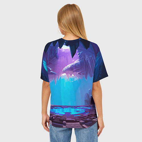 Женская футболка оверсайз Аниме девочка маг с волшебных посохом / 3D-принт – фото 4