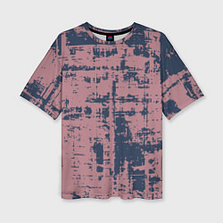 Футболка оверсайз женская Текстура с потертостями сине-розовая, цвет: 3D-принт