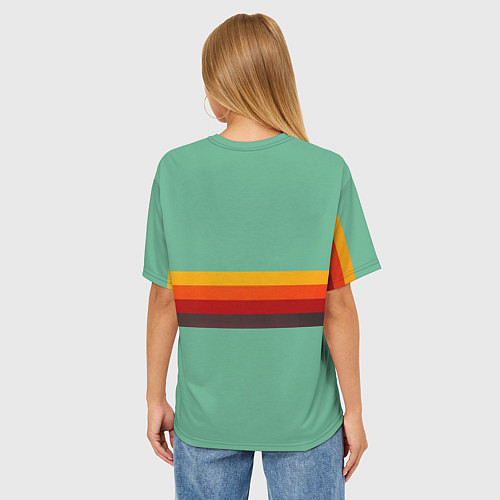 Женская футболка оверсайз Ретро автобус ЗИЛ 158ВРА1 поп-арт / 3D-принт – фото 4