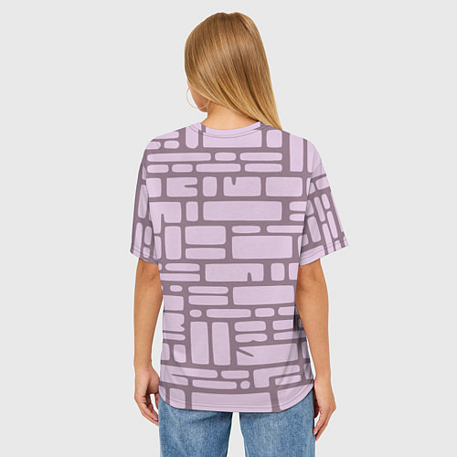 Женская футболка оверсайз Кирпичная кладка / 3D-принт – фото 4